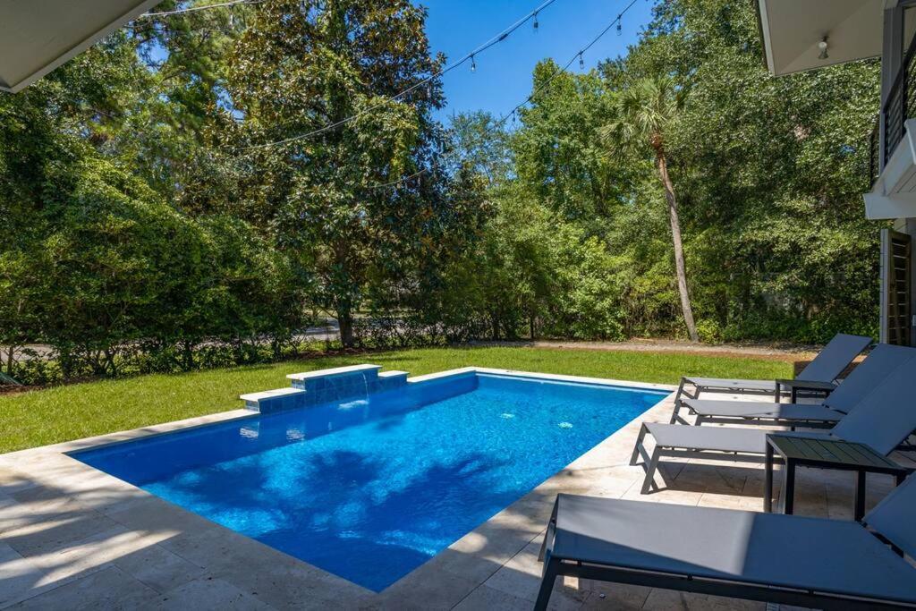 Luxury Beach House - 2Min Walk To Beach - Private Pool - Group & Dog Friendly Hilton Head Island Esterno foto